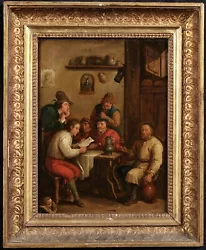 Buy 17th CENTURY DUTCH OLD MASTER OIL ON PANEL - FIGURES IN A TAVERN - DAVID TENIERS • 230£