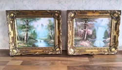 Buy A Pair Of  Oil On Canvas Paintings Landscape Mountain Trees  - Signed Forester  • 79.99£