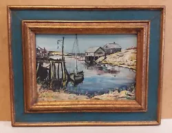 Buy Vintage Oil Painting PEGGY'S COVE NOVA SCOTIA Seascape Boat BARBARA COOPERSMITH • 81.69£