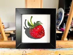 Buy Strawberry Oil Painting-original FRAMED Fruit Realistic Fine Art Signed • 50£