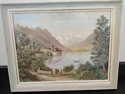 Buy Oil Painting Mountains Lake M Prophet 46x36cm Frame • 19£