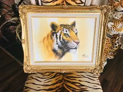Buy Tiger Original Oil Painting In Gilt Ornate Frame By Dillon With Certificate • 140£