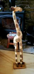 Buy Vintage Giraffe Large Wood Sculpture Ornament 80 Cms 2 Ft 7 Inch Good Condition • 34.50£