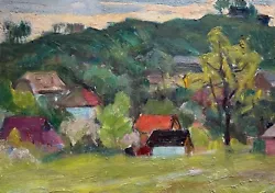 Buy Original Painting Landscape Decor Art Rural Nature Artwork Village Country • 142.90£