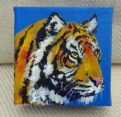 Buy Tiger 1 Original Animal Acrylic Painting On Box Canvas OOAK Cat Art Artwork  • 15£