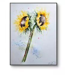 Buy Original New Watercolour Painting Signed Floral By Elle Smith Art Of Sunflowers • 45£