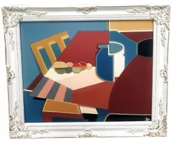 Buy Abstract Painting Still Life In Picasso Cubism Style Contemporary Signed Framed • 133.97£