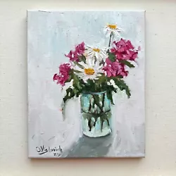 Buy Original Oil Painting Flowers Wall Art Floral Art 8х10 Canvas Art Decor • 48.93£