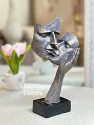 Buy Abstract Face Art Sculptures Figurine Bronze Effect Mask Statue Home/Office Deco • 65.34£