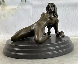 Buy Sexy Woman With Large Breast Bronze Sculpture Hand Made Sexual Nude Art Deco NR • 162.81£