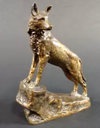 Buy Sculpture Dog Signed Healthy Bronze Founder SUSSE 19e Animal Antique Vintage • 336.79£