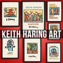 Buy Keith Haring Modern Pop Art Posters Decorative Wall Art Poster Prints A4 A3 A2 • 6.99£