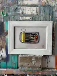Buy Original Small  Oil Painting Fish 7x5 Inch UNFRAMED • 28.99£