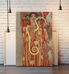 Buy CANVAS WALL ART PRINT ARTWORK PICTURE FRAMED POSTER Gustav Klimt Hygieia Goddess • 37.99£