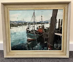 Buy Palette Knife Oil Painting Signed In Frame 61x51cm Newhaven Sussex Fishing Scene • 89.99£