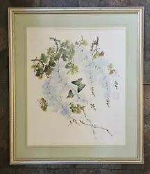 Buy Framed Oriental Chinese Butterfly Painting On Silk Of Butterflies In The Flowers • 44.99£