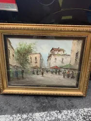 Buy Antique Original Oil Painting - Italian Signed - Jean Rossini - Street Scene - • 54.95£