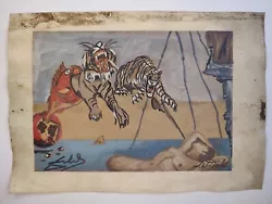 Buy Salvador Dali Painting Drawing Vintage Sketch Paper Signed Stamped • 57.07£