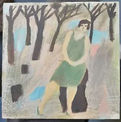 Buy Tessa Newcomb Born 1955 Superb Small Initialled Oil On Board Woman In A Wood  • 179£
