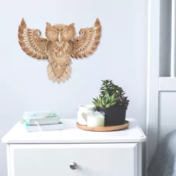 Buy  Owl Wall Decoration Wooden Birds Sculpture Living Room Statue Rustic • 19.29£