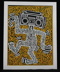 Buy Keith Haring Acrylic On Canvas Dated 1983 With Frame In Good Condition • 372£