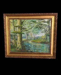 Buy Large Original Oil On Canvas Painting Framed Nature Forest Picture  • 135£