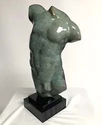 Buy Male Torso Sculpture Bronze And Green Patina  • 350.10£