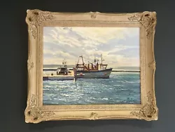 Buy Original Oil Painting Poole Dorset Framed Clive Kidder Boats Seaside Beach • 100£