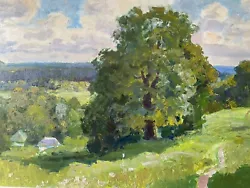 Buy Oil Painting, Landscape, Ukrainian, Trees, Clouds, Large, Card • 45£