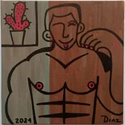 Buy Gays Interest Muscle Male Gay Abstract Original Oil Paintings Oxana Diaz 6  X 6  • 24.46£