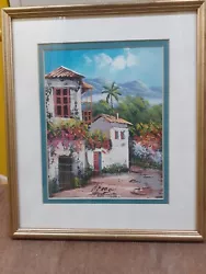 Buy Original Framed Painting Spanish Mountain Village House From Creaciones Volasco • 20£