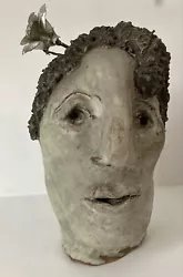 Buy Woman Head Bust Pottery Statue Sculpture Signed McVeagh Folk Art Face 1980 Spain • 175.52£
