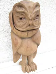 Buy Sculpture Zoomophe Brutalist Owl Wooden Per Dario 1950s • 568.89£