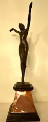 Buy Art Deco Style Bronze Sculpture Dancer Copy Of Demetre Chiparus Marble Base • 185£