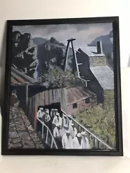 Buy Vintage Picasso Inspired Original Coal Mines Painting  • 32£