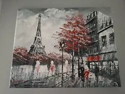Buy Burnett 2011 Oil Painting Paris Black And White 20x16 Inches Canvas • 99.99£