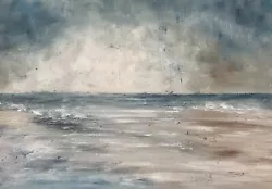 Buy Seascape With Rain OOAK Oil Painting HJMarsh 10” X 14” • 39£