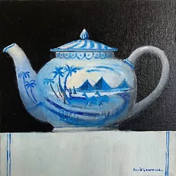 Buy Egyptian Teapot.  David Laurence Original Oil On Canvas Board 6 X 6ins • 0.99£