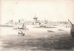 Buy PORT OF LEGHORN LIVORNO ITALY Watercolour Painting Elizabeth Campbell 1783-1861 • 90£