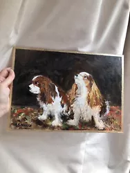 Buy Oil Painting On Board Two King Charles Cavaliers Hobby Artist Scottish • 29£