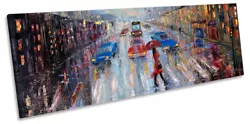 Buy City Street Scene Paint Repro PANORAMA CANVAS WALL ARTWORK Print Art • 39.99£
