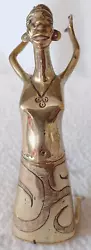 Buy Vintage Brass Decorative, Unusual, African Lady Tribal Figurine-kneeling Down • 15.50£