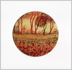 Buy RED SUNSET Original Painting By Hélène Howse -  Mounted Round 00AK • 14.99£