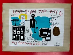 Buy Jean Michel Basquiat Painting On Paper (Handmade) Signed And Stamped Mixed Media • 106.20£