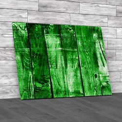 Buy Painted Wood Effect Green Canvas Print Large Picture Wall Art • 14.95£