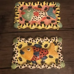 Buy Decorative Ceramic Wall Art Handmade Fish • 22£