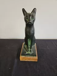 Buy Vintage MCM 1965 Austin Productions Egyptian Bastet Black Cat 12  Art Statue • 49.01£
