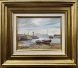 Buy Don Micklethwaite (British B.1936) 'Boats In The Harbour', Oil On Canvas Signed • 292£
