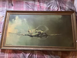 Buy Rare Vintage Framed Painting Of Spitfire By Barrie A.F. Clark • 37£