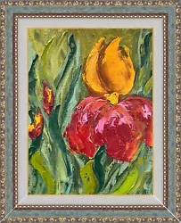 Buy Framed Irises Oil Painting On Canvas Iris Flower Art Impressionism Floral Art • 145.23£